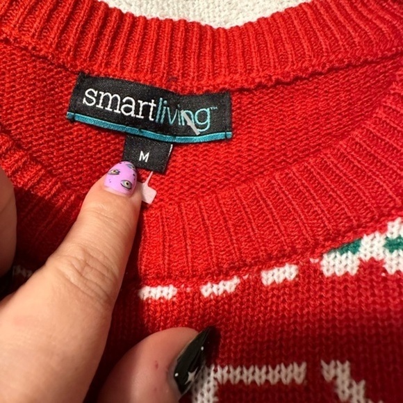 Ugly Christmas Sweater by Smart Living Believe in Your Elf Knit Fairisle Red Med - Picture 4 of 8